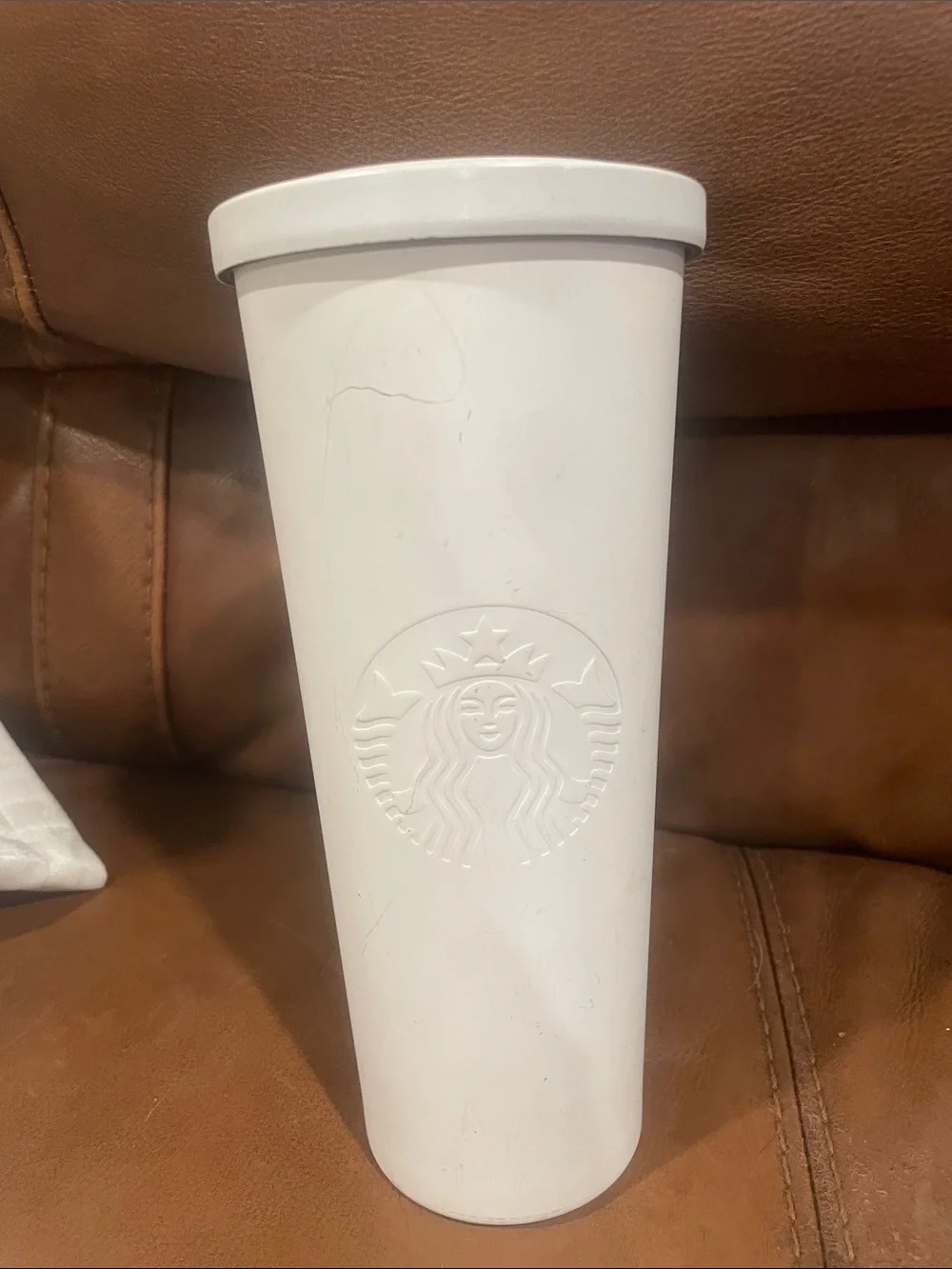 Starbucks All Stainless Matte White Tumbler with Embossed Logo 24 OZ SC1